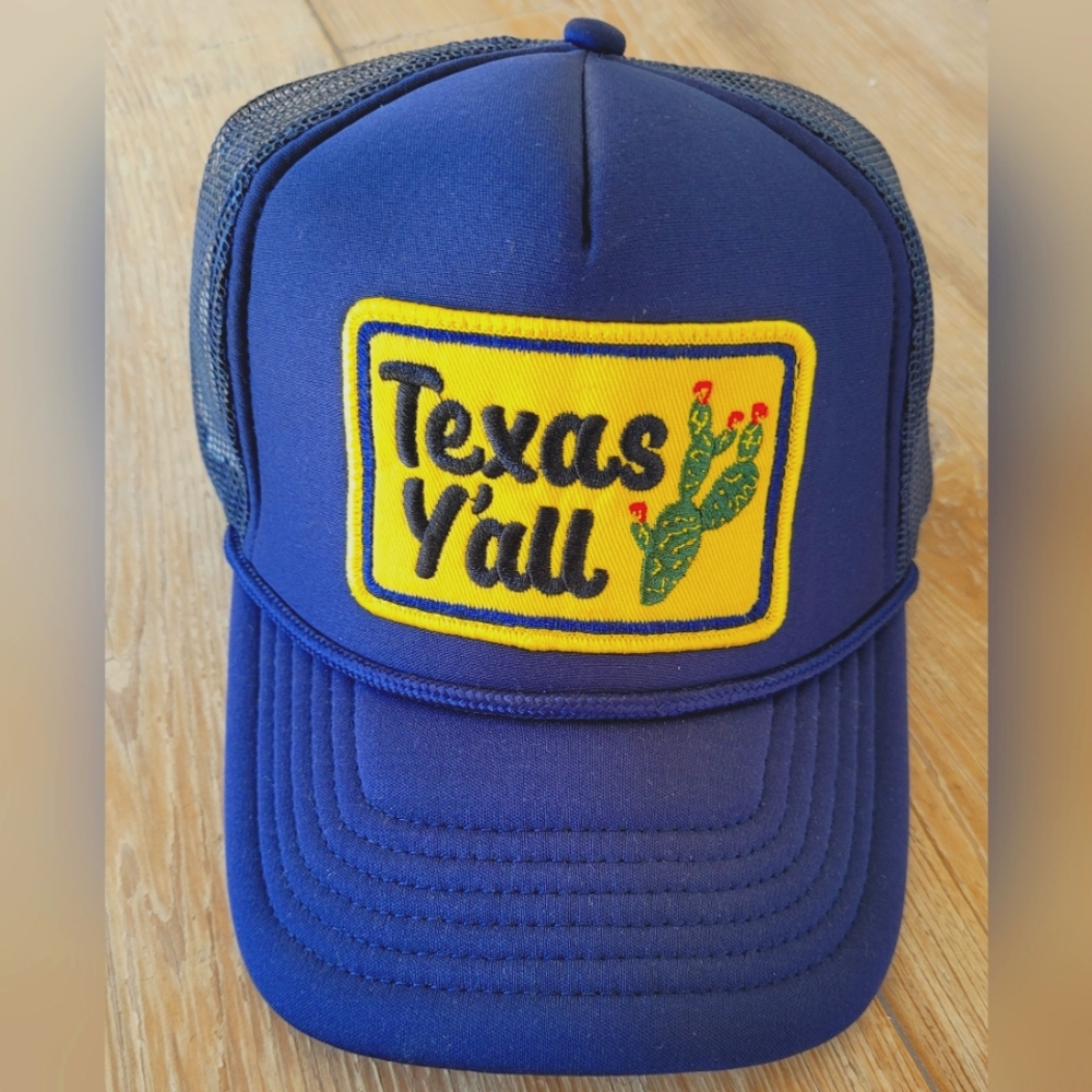 NEW Texas Y'all Adjustable Trucker Cap, Navy